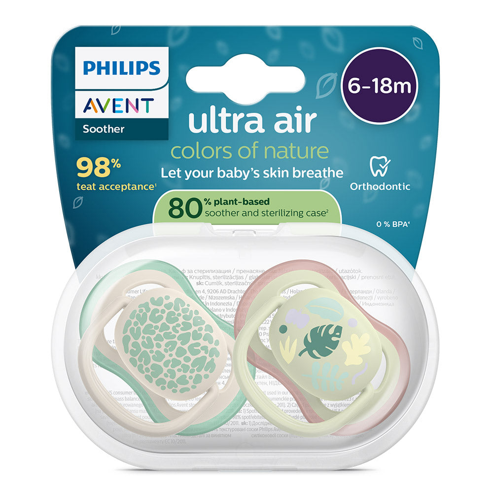Залъгалки Ultra Air 6 18м Дизайн Листа, Неутрални Philips Avent