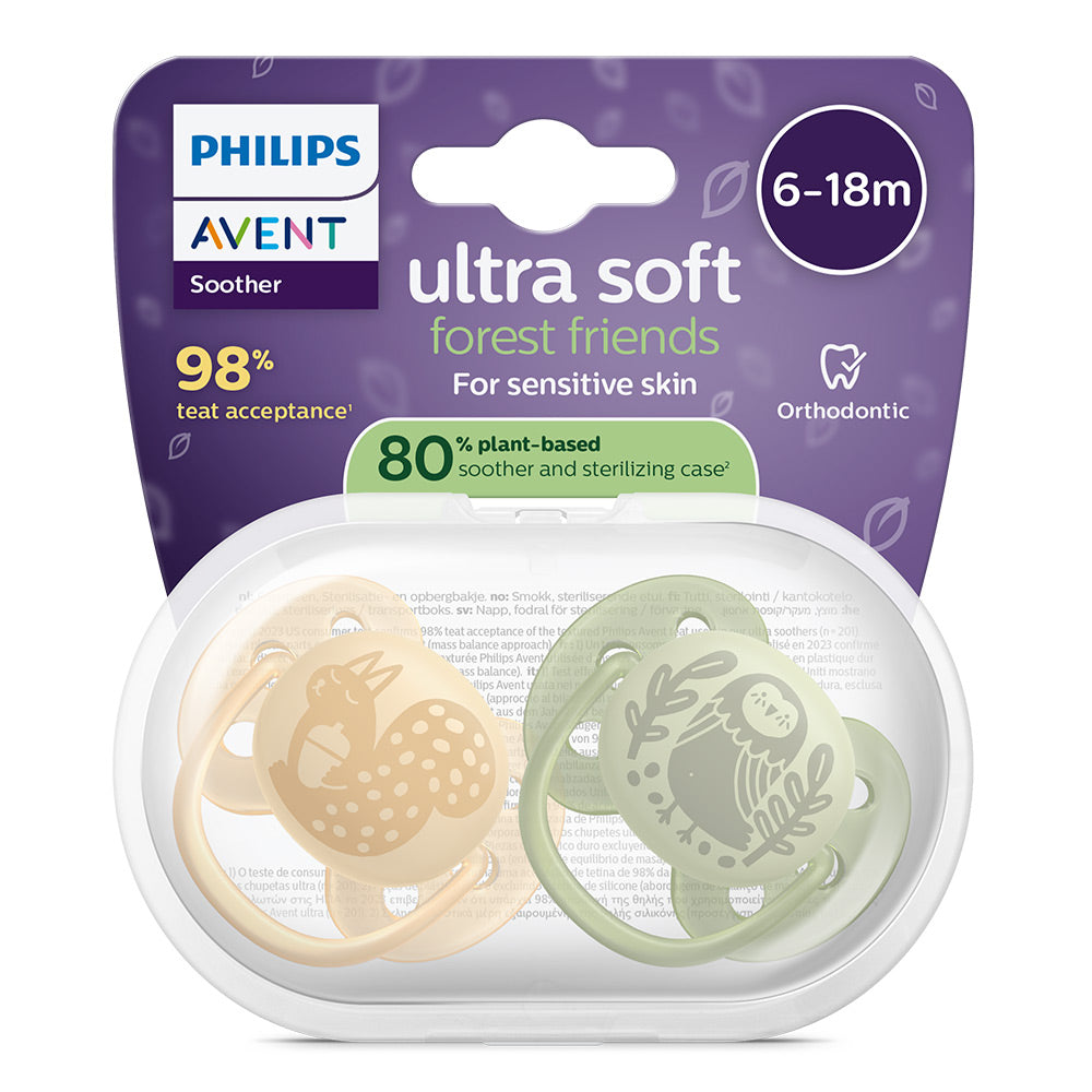 Залъгалки Ultra Soft 6 18м Неутрални С Декор Philips Avent