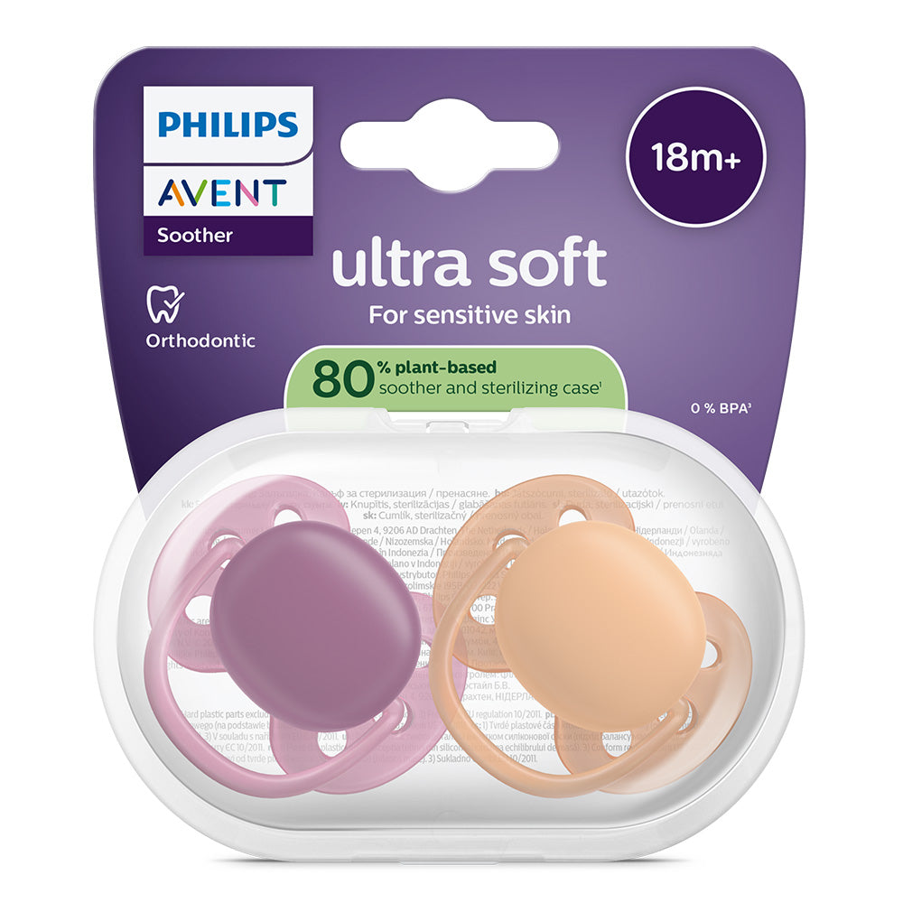 Залъгалки Ultra Soft 18м+ Лилав Оранж Philips Avent
