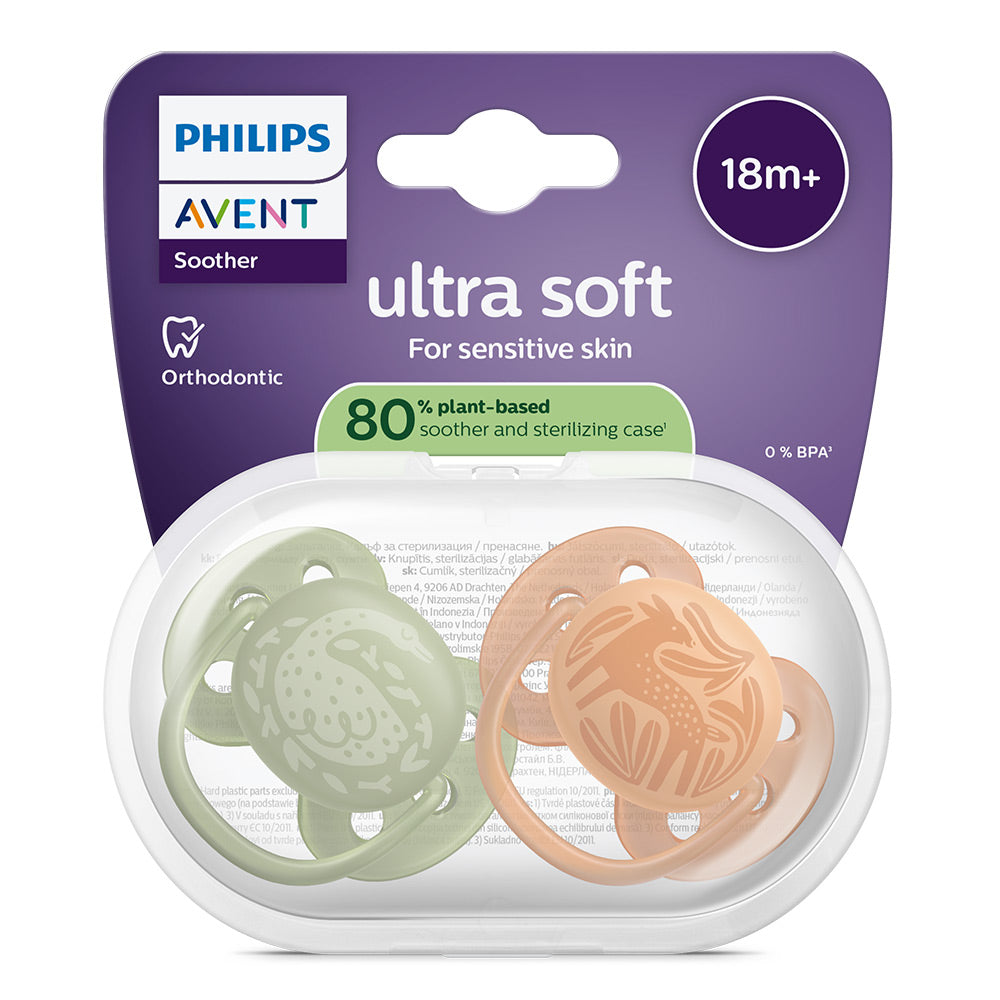 Залъгалки Ultra Soft 18м+ Неутрални С Декор Philips Avent