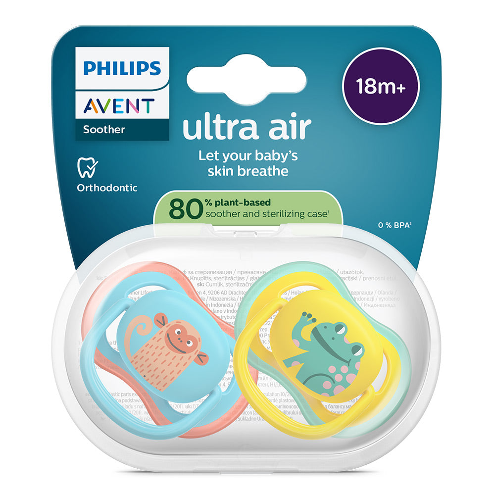 Залъгалки Ultra Air 18м+ Маймунка И Жаба, Сини Philips Avent