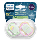 Залъгалки Ultra Air Night 6 18м Птица И Пеперуда, Розови Philips Avent