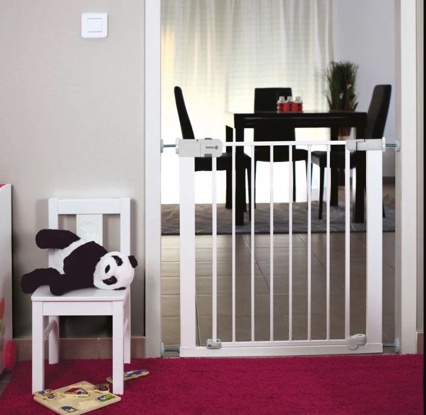 Универсална Метална Преграда За Врата С Механизъм За Автомат.Заключване - Бял Цвят Auto Close --- BebeMama