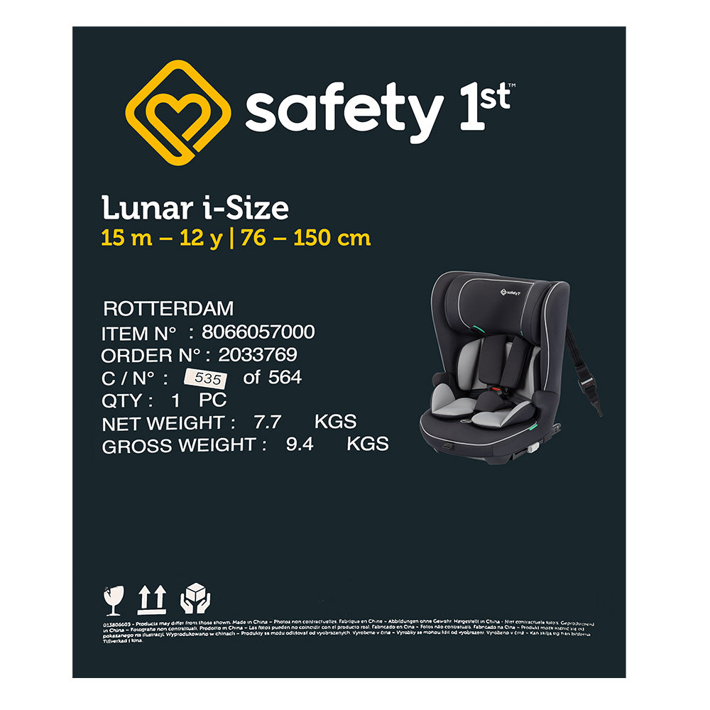 Столче За Кола Lunar I Size (76 150см), Черно Safety 1St
