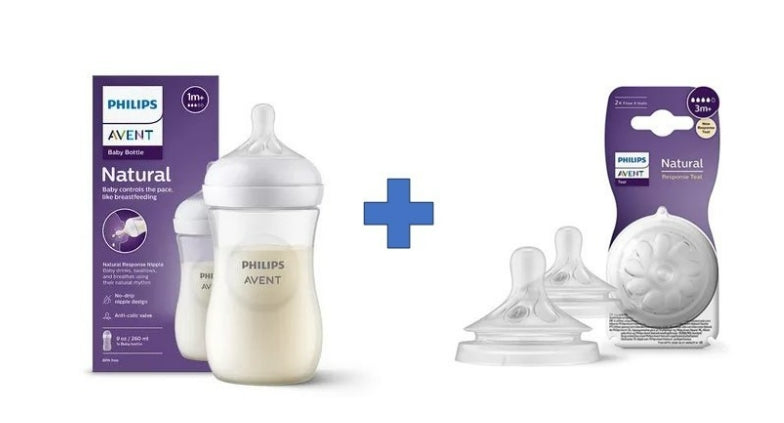 Biberon Philips Avent Natural Response 330 ml + suzetă 4 Natural Response 3M+