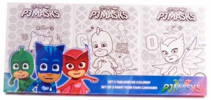 Канава За Оцветяване С Боички Палитра Четка И Дървена РамкаPj Mask 60Х15Х2