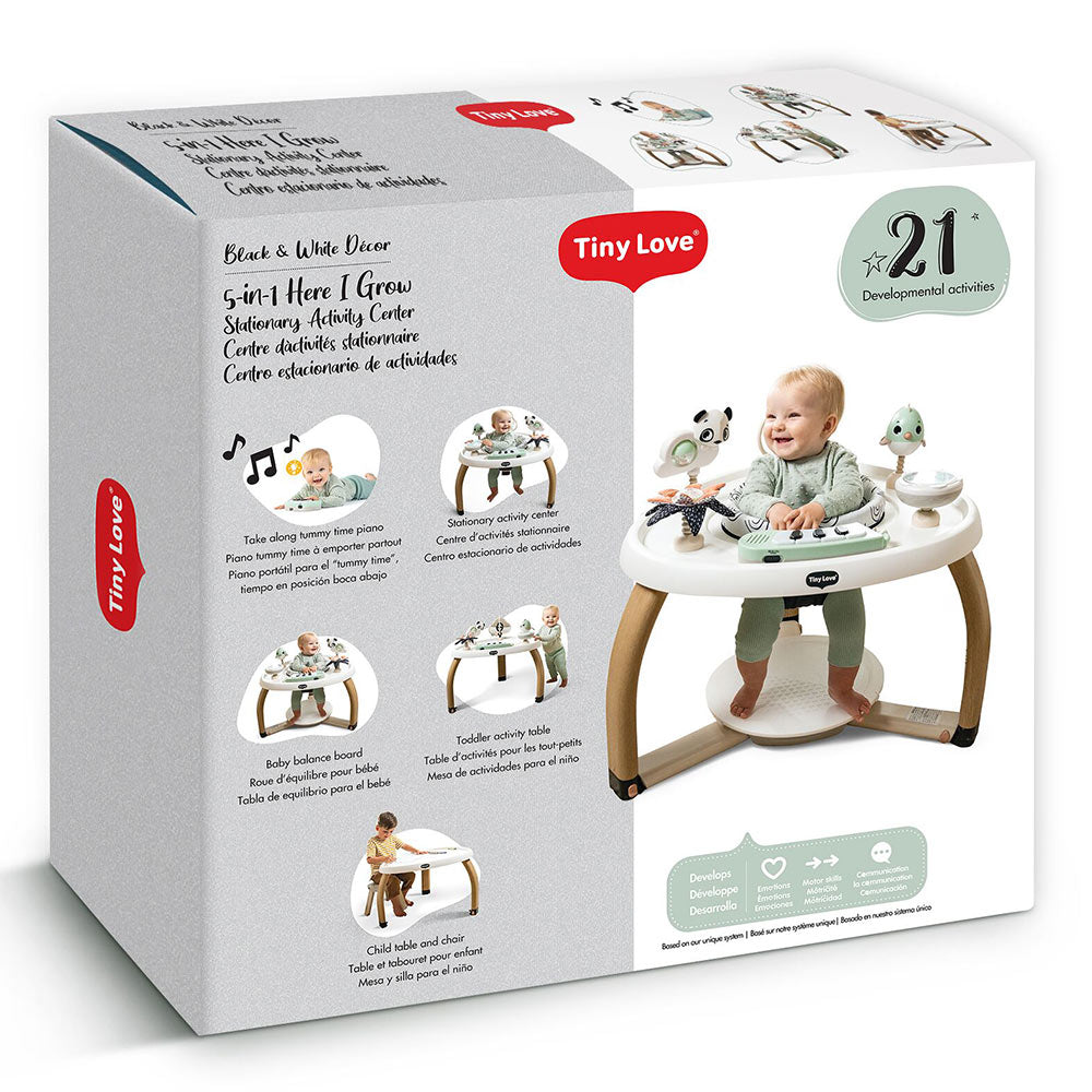 Стационарен Център За Игра 5 In 1 Here I Grow Black&white Decor, 6м+ Tiny Love