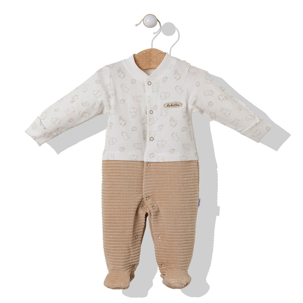 T2905 Гащеризон Плюш Solo Two Бежов 74Cm --- BebeMama