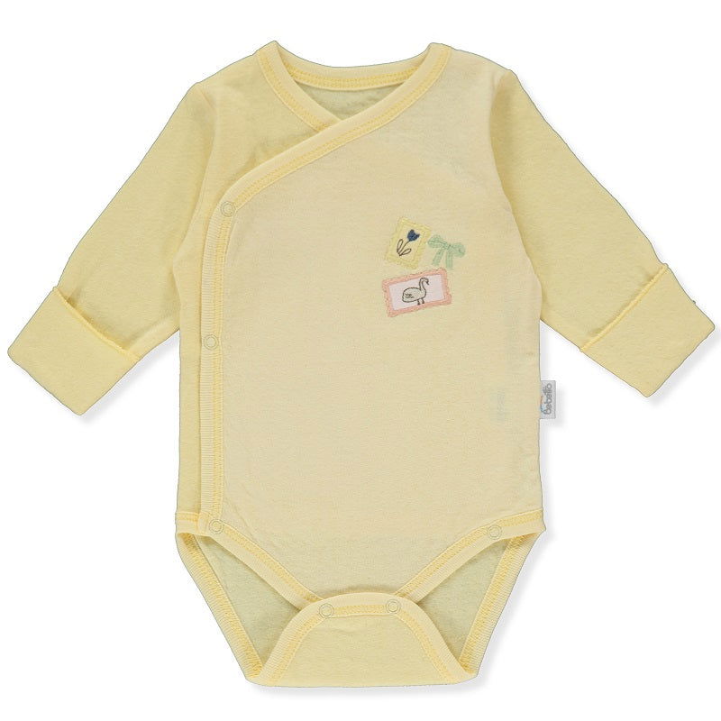 T3404 Боди Д.Р. Happy Garden Жълт 1-3M 62Cm --- BebeMama