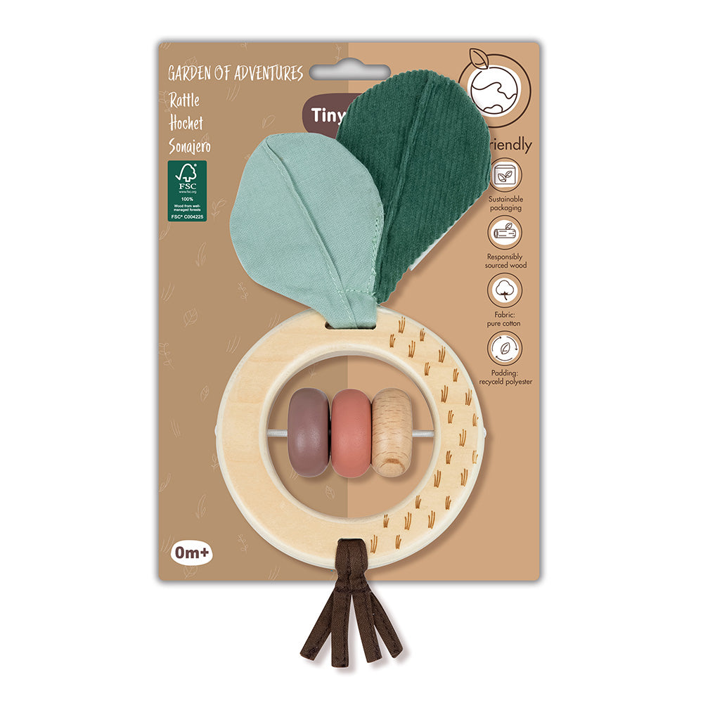 Еко Дървена Дрънкалка Garden Of Adventures, 0м+ Tiny Love
