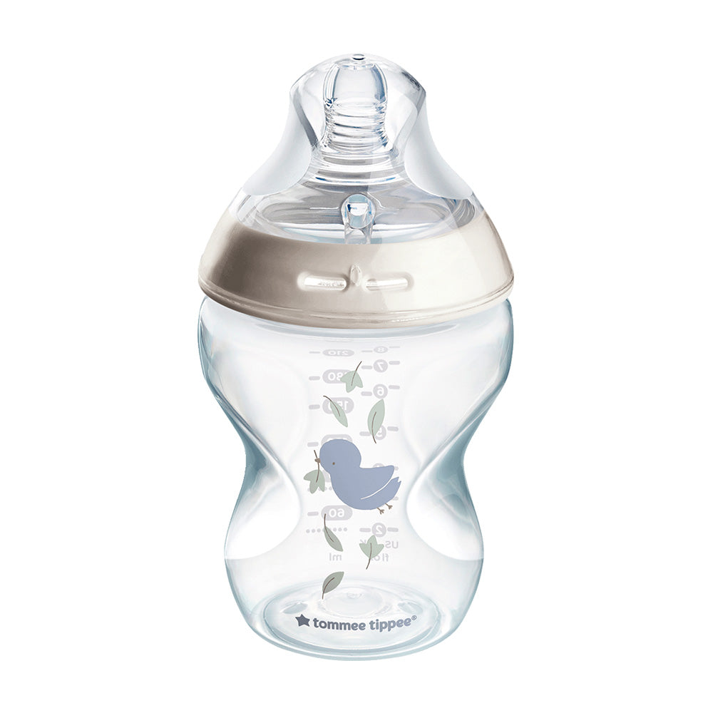 Шише За Хранене Natural Start Самостерилизиращо С Декор Пате, 260 Мл, 0м+ Tommee Tippee
