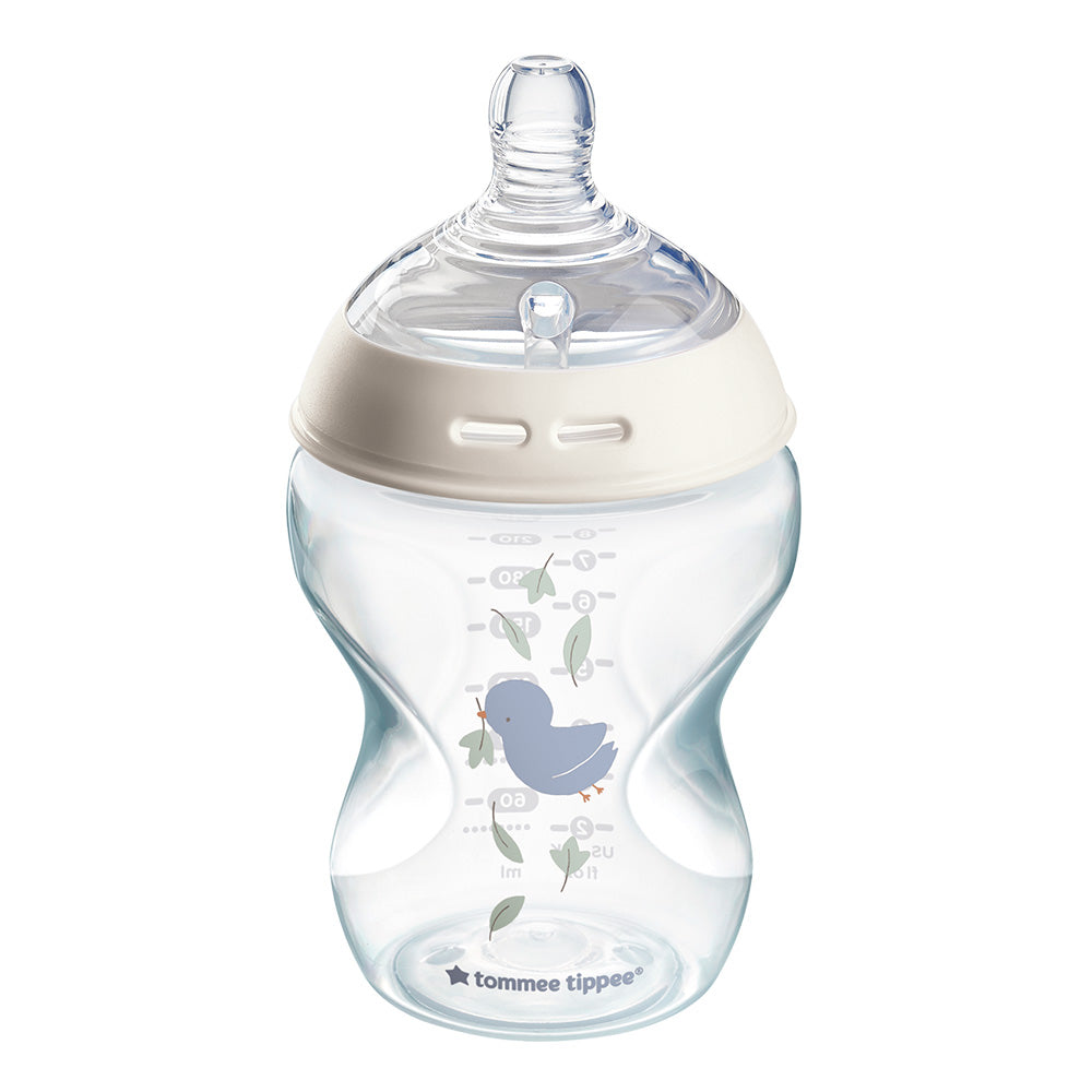 Шише За Хранене Natural Start Самостерилизиращо С Декор Пате, 260 Мл, 0м+ Tommee Tippee