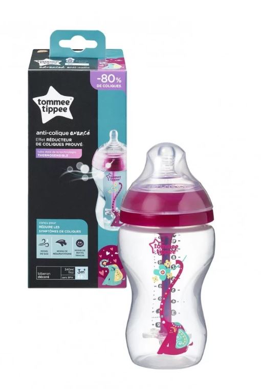 Шише За Хранене Advanced Anti Colic 3м+, 340 Мл, Розово С Декорация 42257975 Tommee Tippee