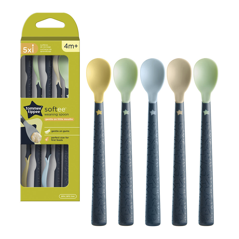 Lingurițe Tommee Tippee cu vârf moale 4 luni+ (5 buc/pachet)