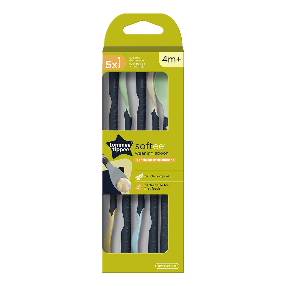 Lingurițe Tommee Tippee cu vârf moale 4 luni+ (5 buc/pachet)