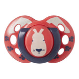 Suzete ortodontice Tommee Tippee Fun Friends, 18-36 luni, iepure roșu/ursuleț verde + cutie de sterilizare
