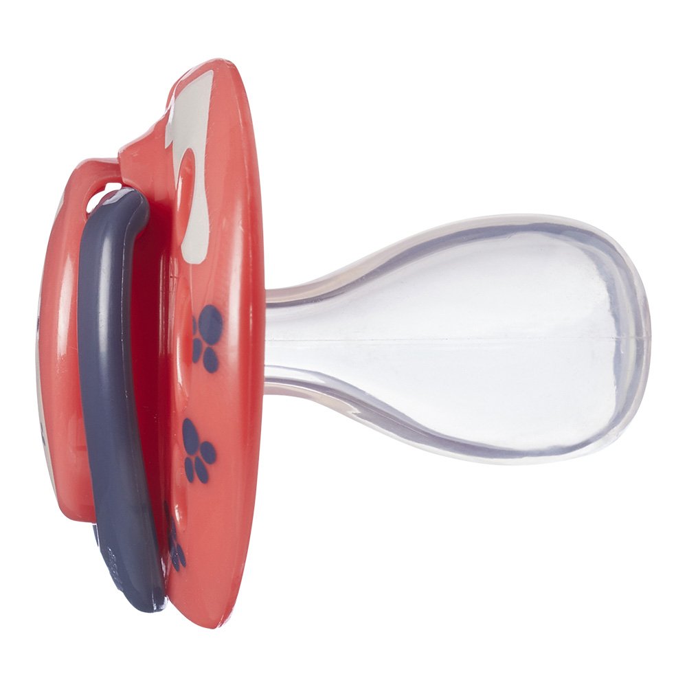 Suzete ortodontice Tommee Tippee Fun Friends, 18-36 luni, iepure roșu/ursuleț verde + cutie de sterilizare