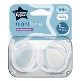 Залъгалки Night Time 0 6м, 2 Бр. Оп., Бял Син Tommee Tippee