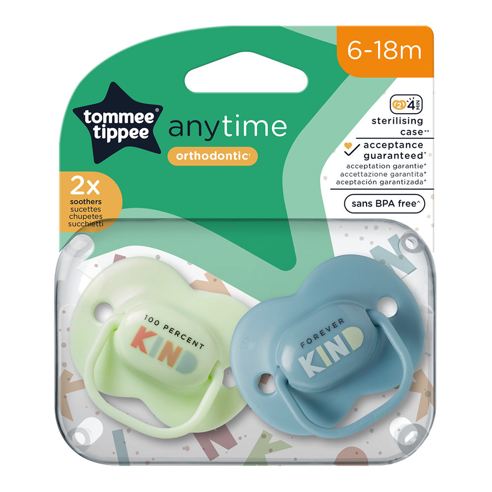 Залъгалки Anytime 6 18м, 2 Бр. Оп., Син Зелен Kind Tommee Tippee