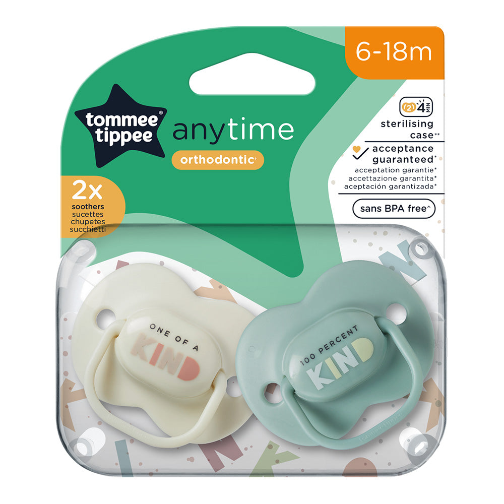 Залъгалки Anytime 6 18м, 2 Бр. Оп., Беж Зелен Kind Tommee Tippee