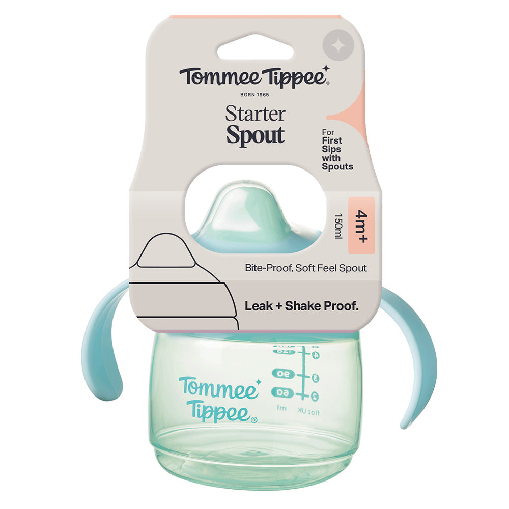 Неразливаща Се Чаша Starter Spout С Мек Накрайник С Дръжки 150 Мл 4м+ Синя Tommee Tippee