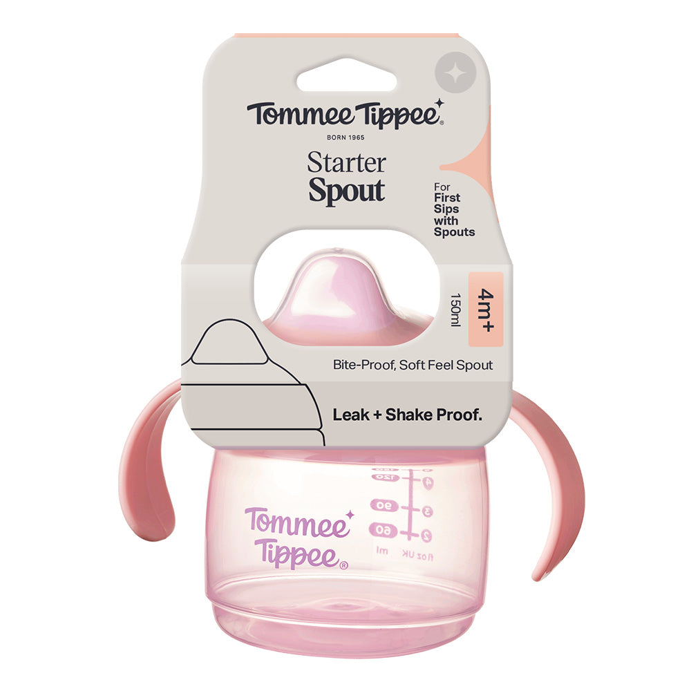Неразливаща Се Чаша Starter Spout С Мек Накрайник С Дръжки 150 Мл 4м+ Розов Tommee Tippee