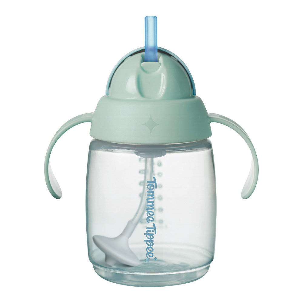 Неразливаща Се Чаша Trainer Straw Със Сламка С Дръжки 240 Мл 6м+ Зелена Tommee Tippee
