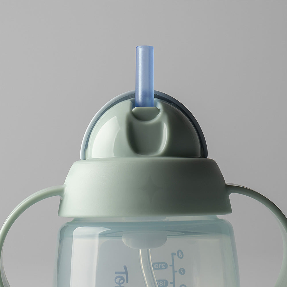 Неразливаща Се Чаша Trainer Straw Със Сламка С Дръжки 240 Мл 6м+ Зелена Tommee Tippee