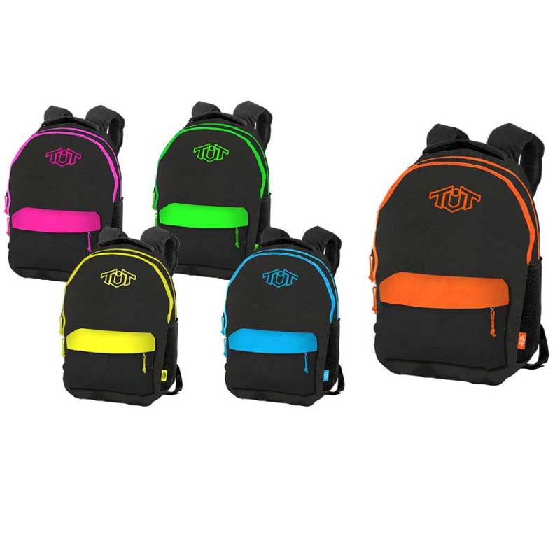 Раница За Училище Toneuptone В Неонови Цветове Черен/Оранжев --- BebeMama