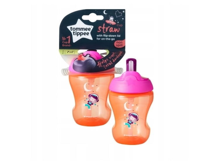 Tommee Tippee Чаша Със Сламка 7M + Pink 230 Мл --- BebeMama