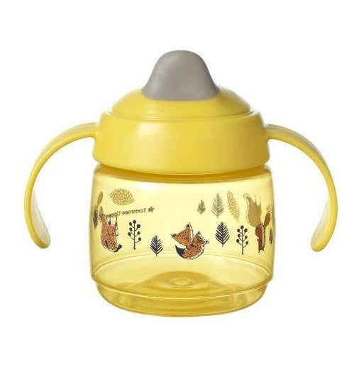Tommee Tippee Superstar Неразливаща Се Чаша С Мек Накрайник С Дръжки 190Мл 4М+ Bacshield Жълт --- BebeMama