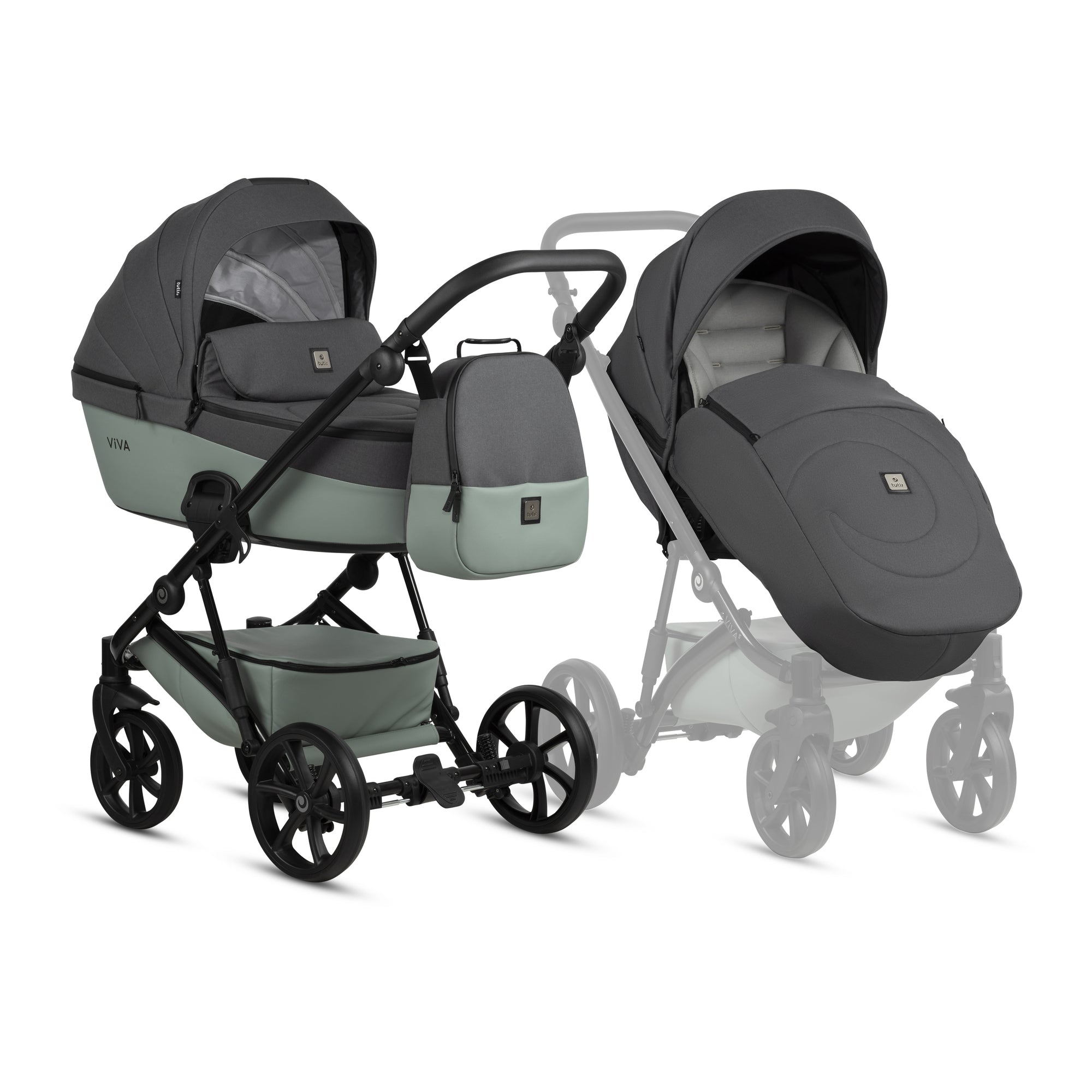Tutis Viva 5+ Бебешка Количка 2В1 039 Sage