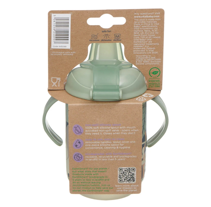Неразливаща Чаша С Мек Накрайник 350 Мл Светеща В Тъмното Earthsmart Vital Baby