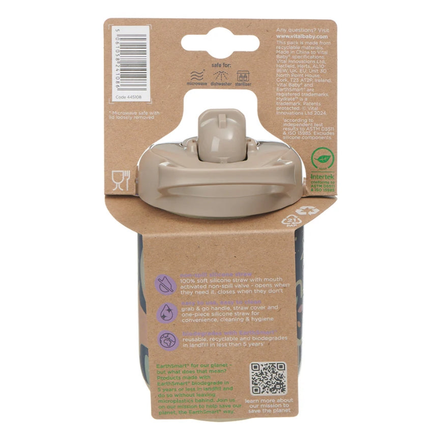 Неразливаща Се Чаша Със Сламка 350 Мл Светеща В Тъмното Earthsmart Vital Baby