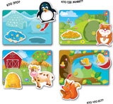 Настолна Игра С Велкро Лепенки КъщичкиКой Къде Живее И Какво Яде 18,7X18,7X4,5