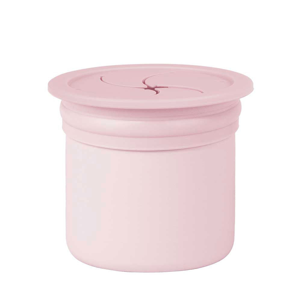 Minikoioi Sip+Snack Силиконов Комплект Сламка И Чаша С 2 Капака - Pink/Velvet Rose --- BebeMama
