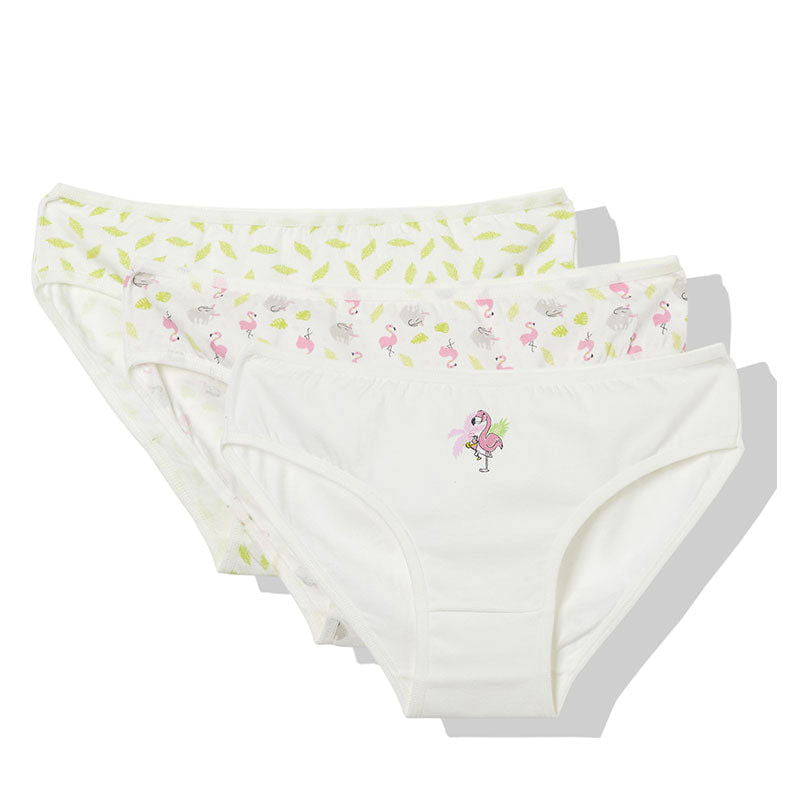 X039 Бикини 3Бр. Flamingo Екрю-Зелен 4Г --- BebeMama