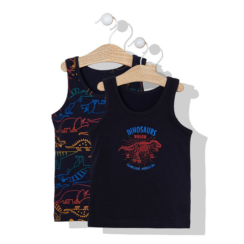 X056 Потник 2Бр. Dinosaurs Navy Син 7Г --- BebeMama