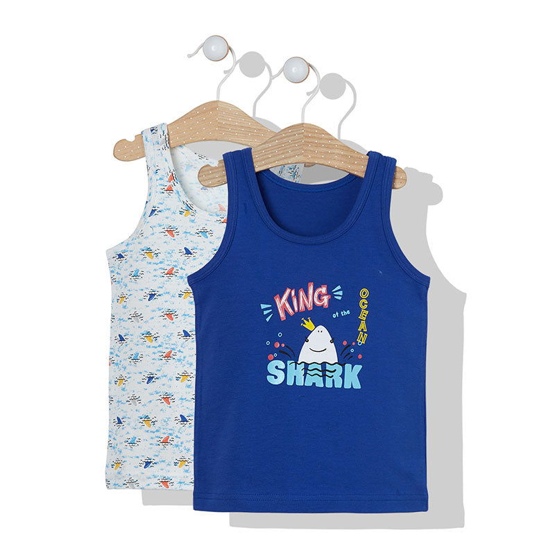 X057 Потник 2Бр. King Shark Син- Бял 7Г --- BebeMama