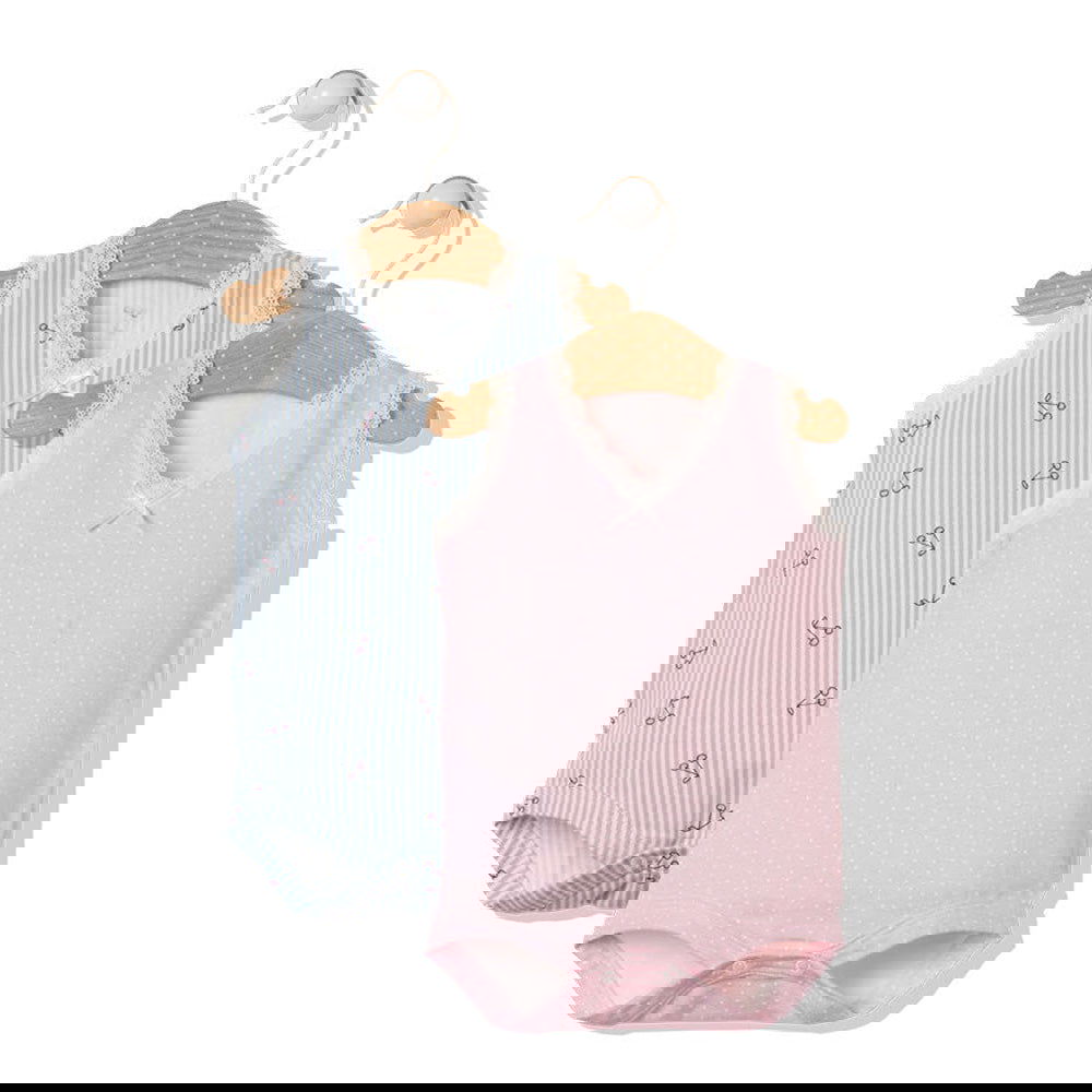 X063 Боди-Потник 2Бр. Sweet Day Розов Син 80Cm --- BebeMama