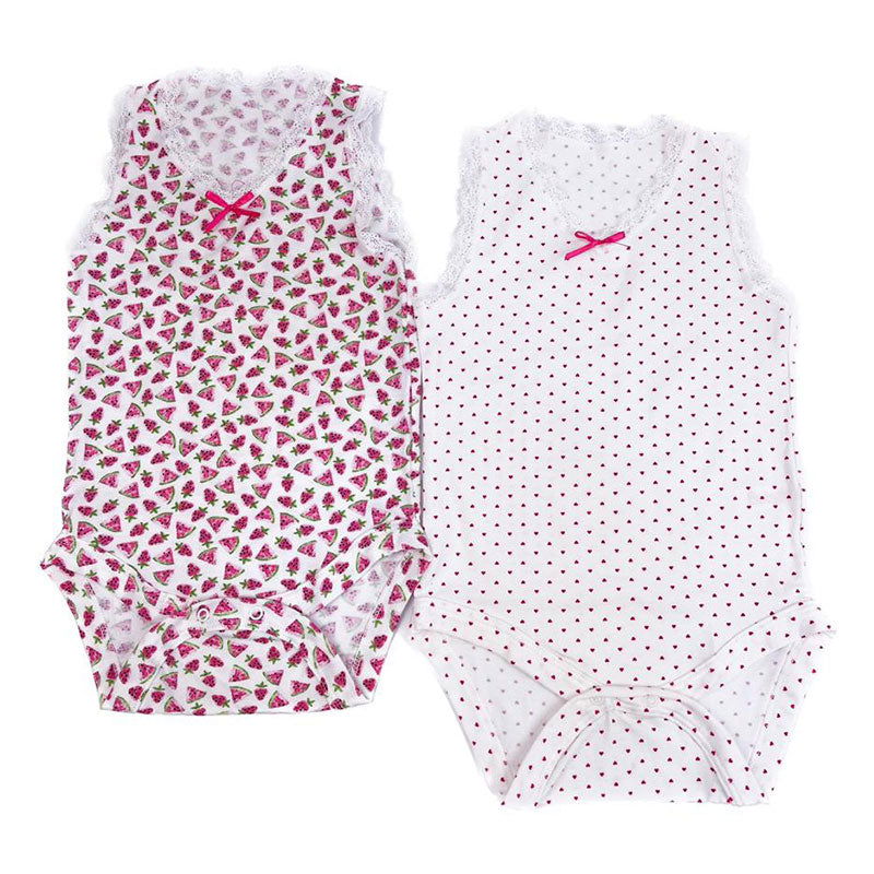 X065 Боди-Потник 2Бр. Rabbits Сив-Розов 98Cm --- BebeMama