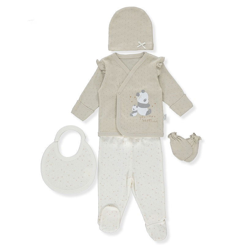 Z879 К-Кт 5 Ч. Happy Panda Бежов 0-3M 62Cm --- BebeMama