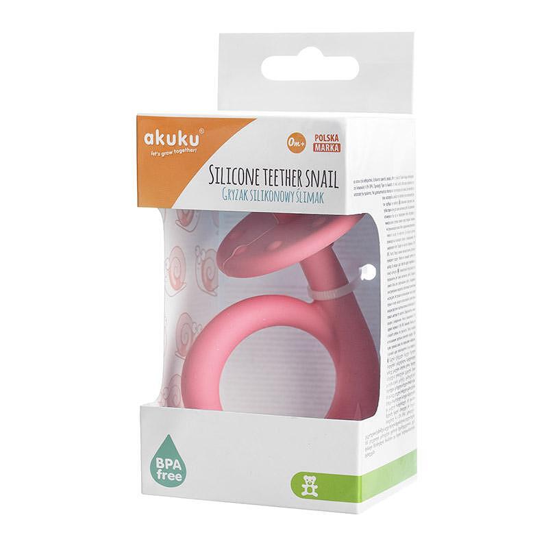 Бебешка Силиконова Гризалка Охлюв Pink 0115 Akuku