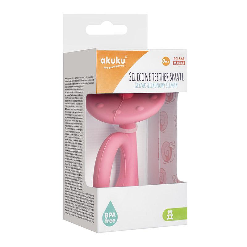 Бебешка Силиконова Гризалка Охлюв Pink 0115 Akuku