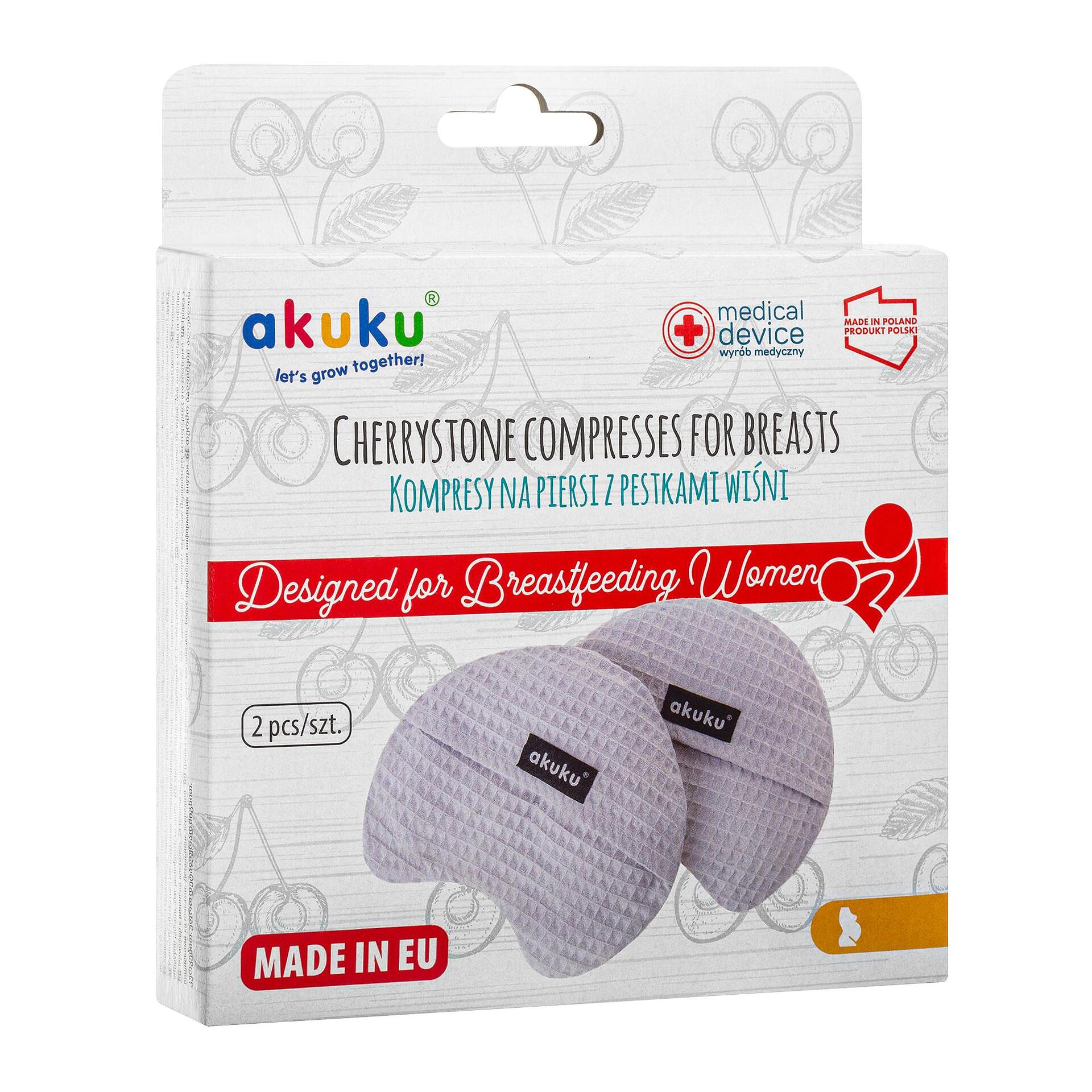 Комплект Възглавнички За Бебе С Черешови Костилки 2 Бр. Grey Akuku