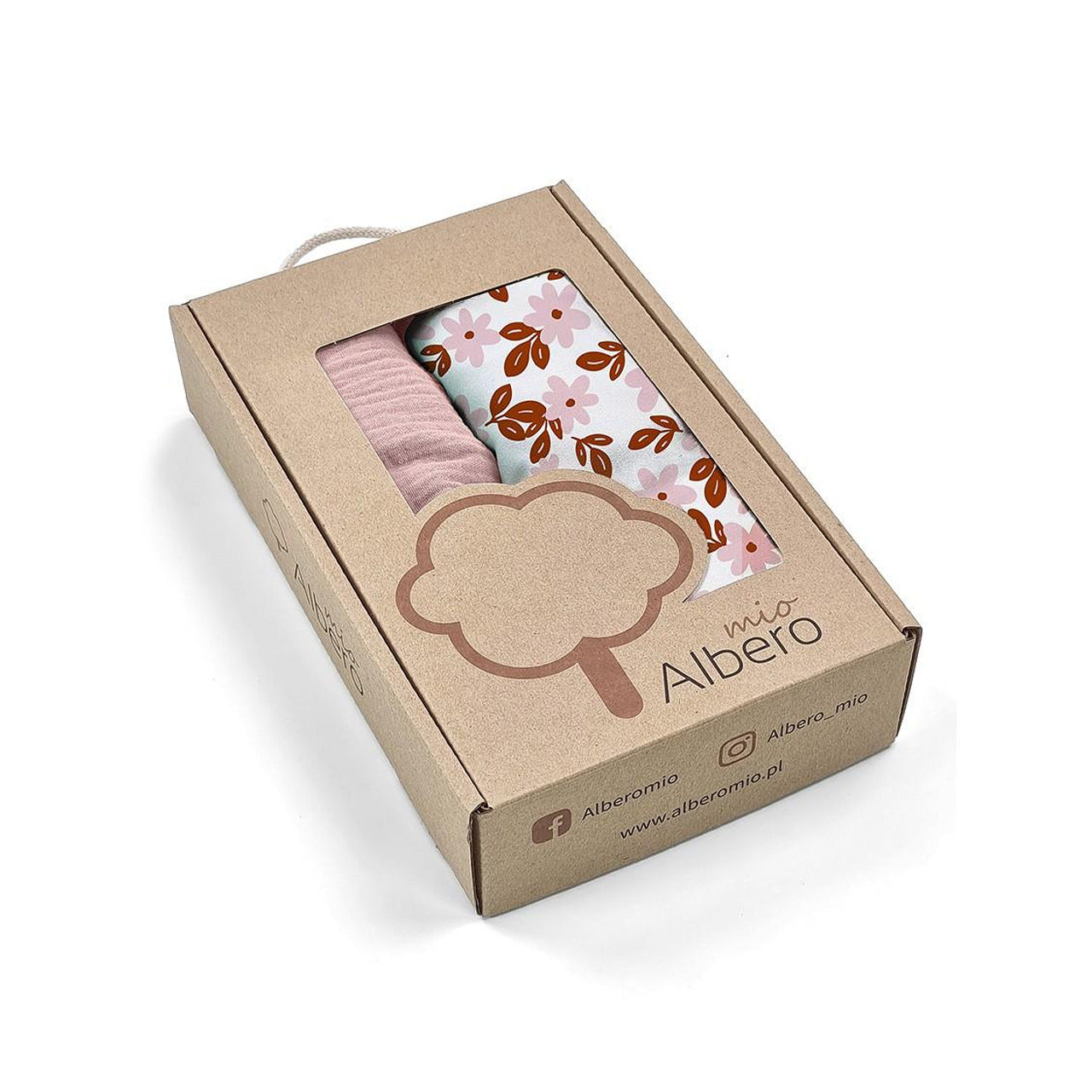 Чаршаф За Количка 2бр Ретро Цветя Розови Albero Mio