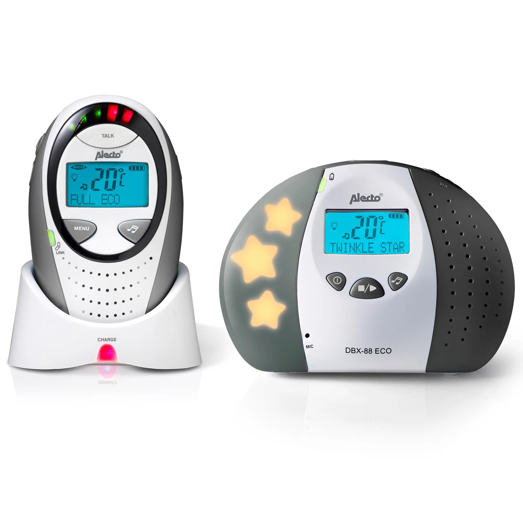 Бебефон С Дигитален Дисплей Full Eco Dect White Anthracite Dbx 88 Alecto