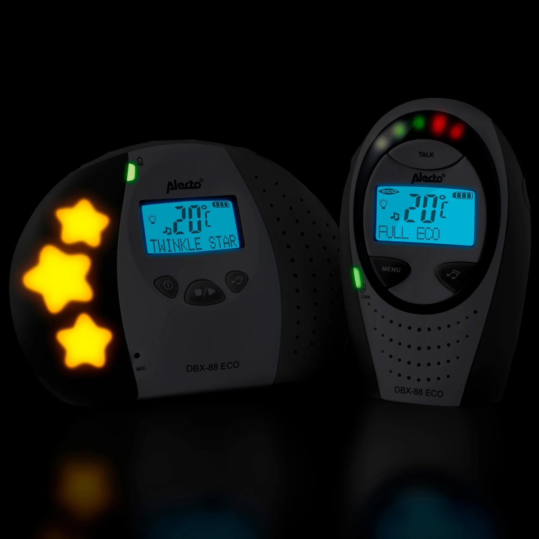 Бебефон С Дигитален Дисплей Full Eco Dect White Anthracite Dbx 88 Alecto