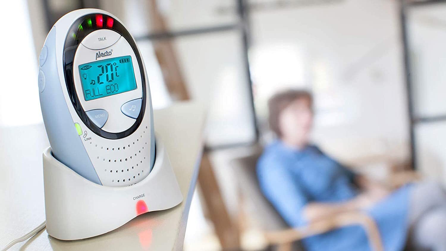 Бебефон С Дигитален Дисплей Full Eco Dect White Anthracite Dbx 88 Alecto