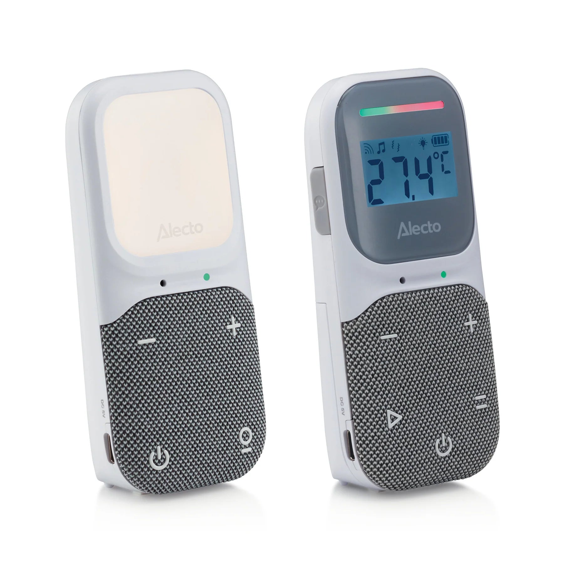 Бебефон С Дигитален Дисплей Full Eco Dect White Grey Dbx140 Alecto